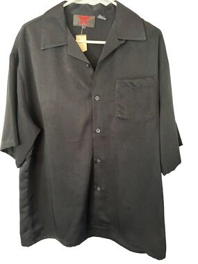 Vintage Y2K Dragonfly DF Black Satin Bowling Camp Shirt NWT